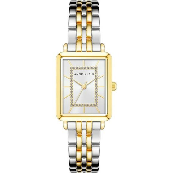 Womens Two Tone Bracelet Watch Gold Silver Glitter Dial Dressy Fashion - Picture 1 of 7